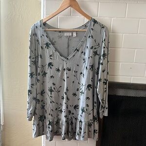 Women's Floral Gray Top